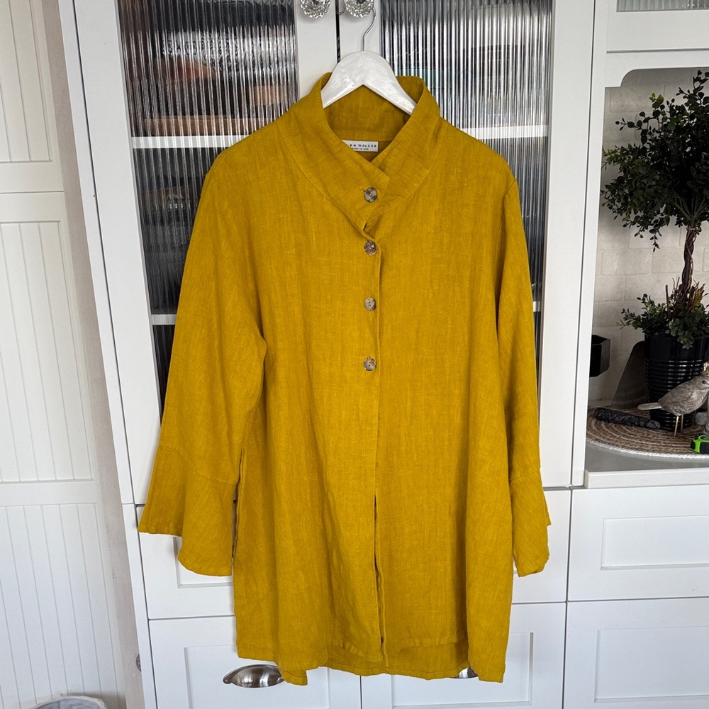 Bryn Walker saffron linen swing jacket